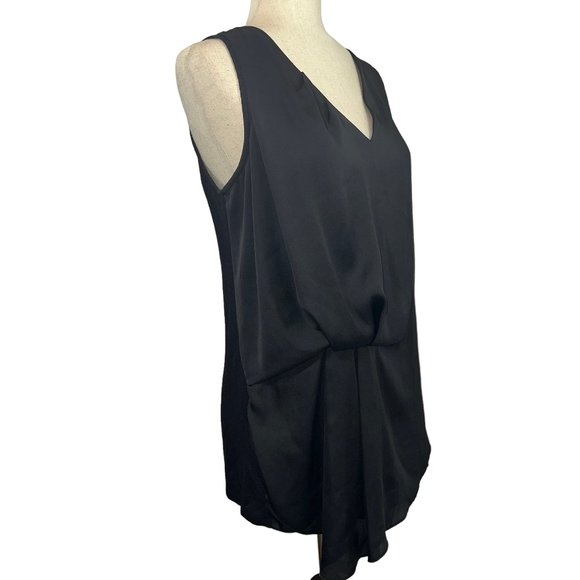 LN DOLAN Left Coast Collection Black Sleeveless V-Neck Draped Tunic Top … - Picture 2 of 11